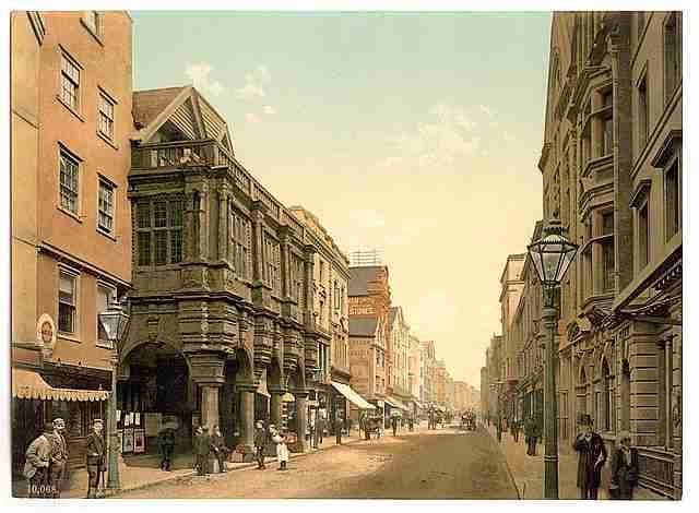 Vintage High Street Exeter A4 Photo Print