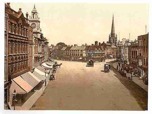 Vintage High Tower ie High Town Hereford A4 Photo Print