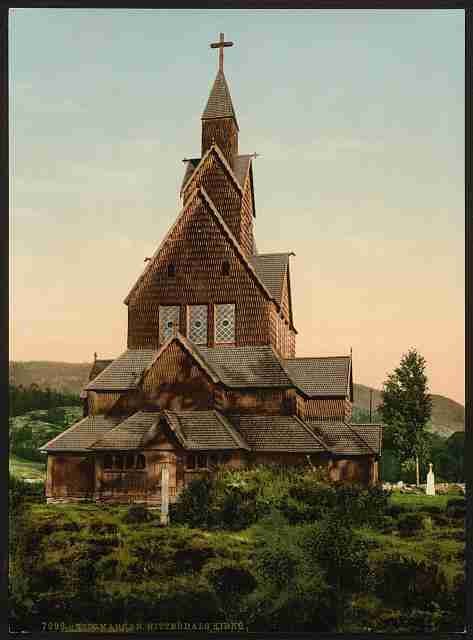 Vintage Hitterdals Church Telemarken A4 Photo Print