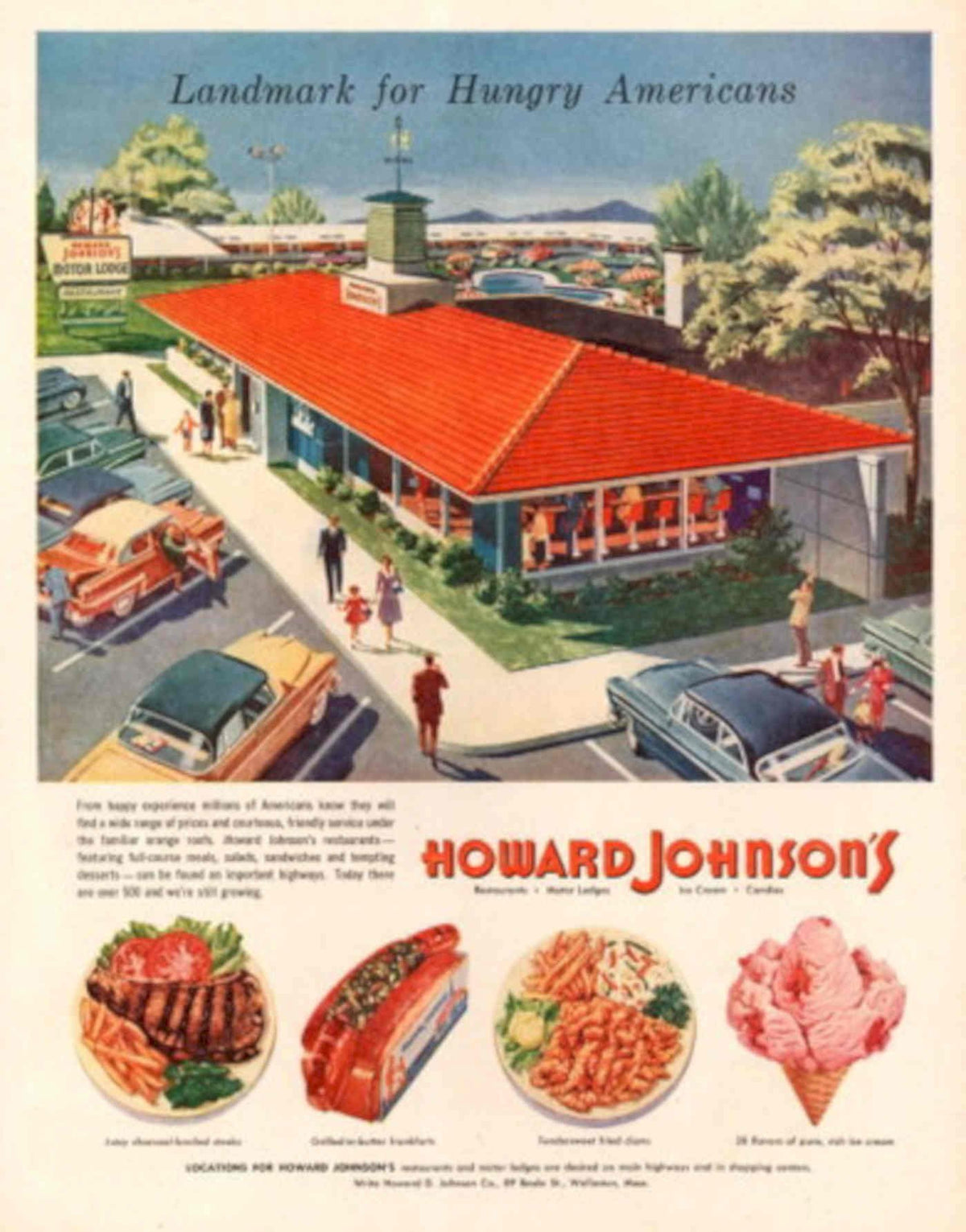 Vintage Hjohnsons Route66 1950s Vintage Retro Advert Poster