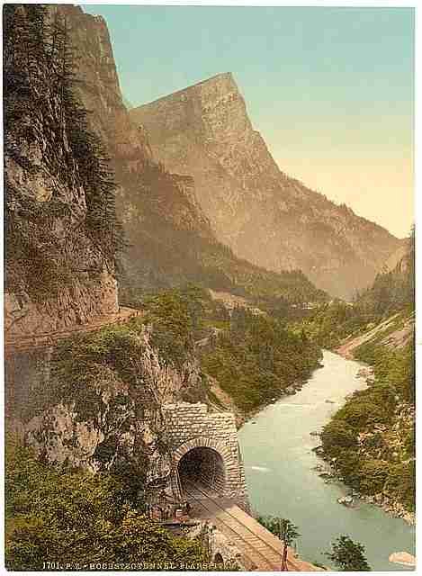 Vintage Hochstegtunnel and Planspitze A4 Photo Print