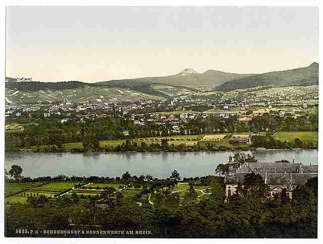 Vintage Hohenhonnef and Nonnenwerth the Rhine A4 Photo Print