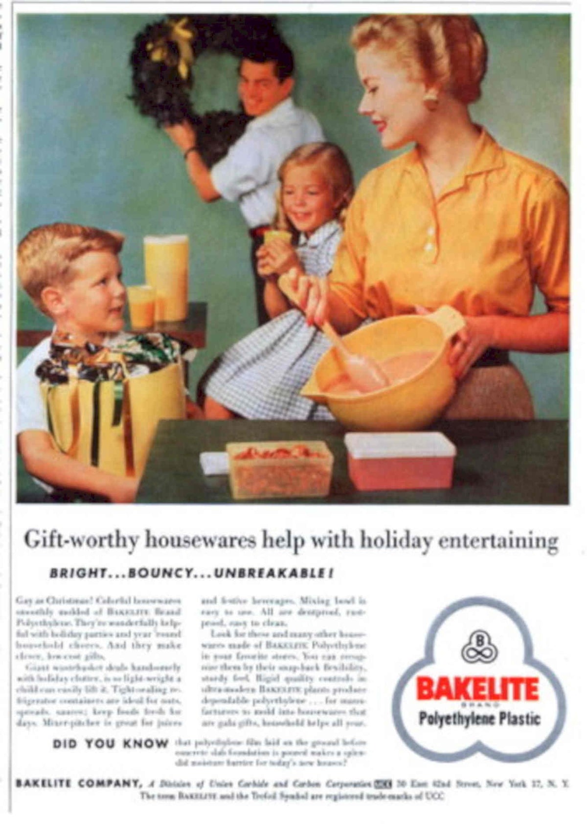 Vintage Holiday Bowls 1950s Vintage Retro Advert Poster