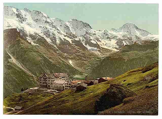 Vintage Hotel Murren Bernese Oberland A4 Photo Print
