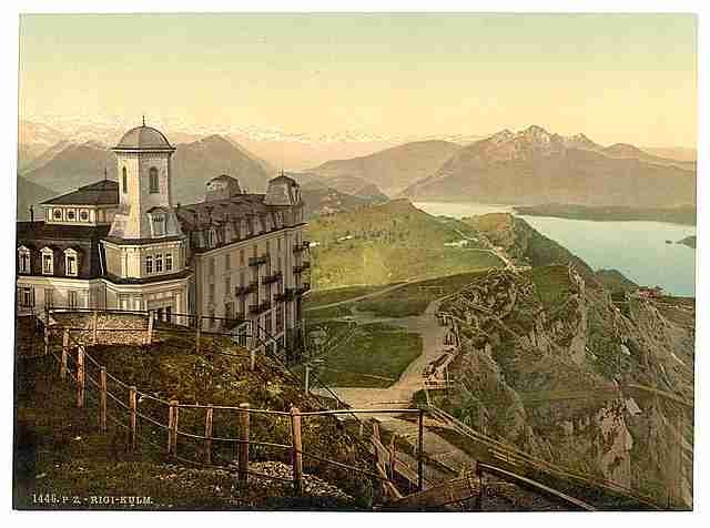 Vintage Hotel Rigi Kulm and the Alps Rigi A4 Photo Print