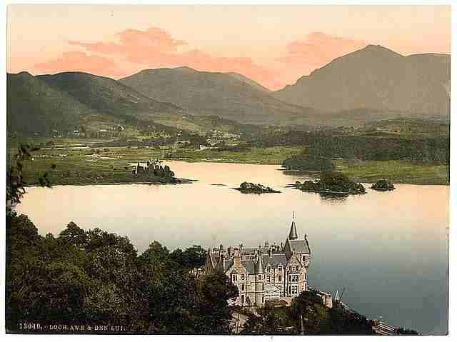 Vintage Hotel and Ben Lui Loch Awe A4 Photo Print