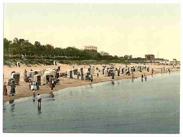 Vintage Hotel and beach Colberg Pommeraina A4 Photo Print