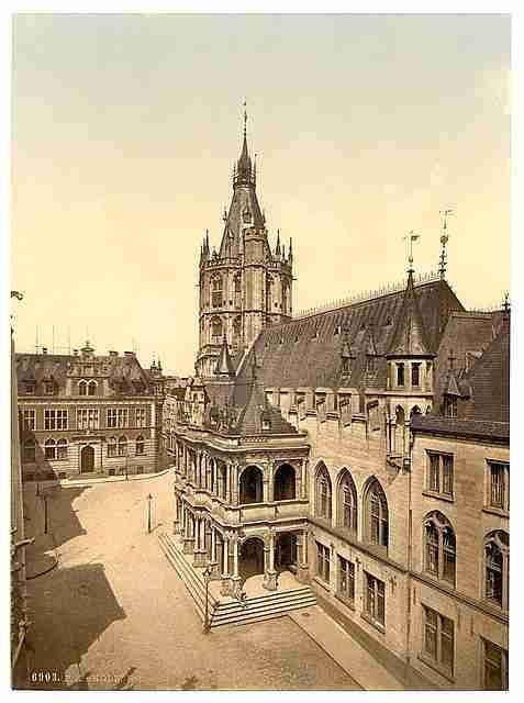 Vintage Hotel de Ville Cologne the Rhine A4 Photo Print