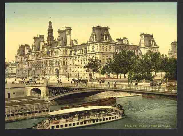 Vintage Hotel de ville Paris A4 Photo Print