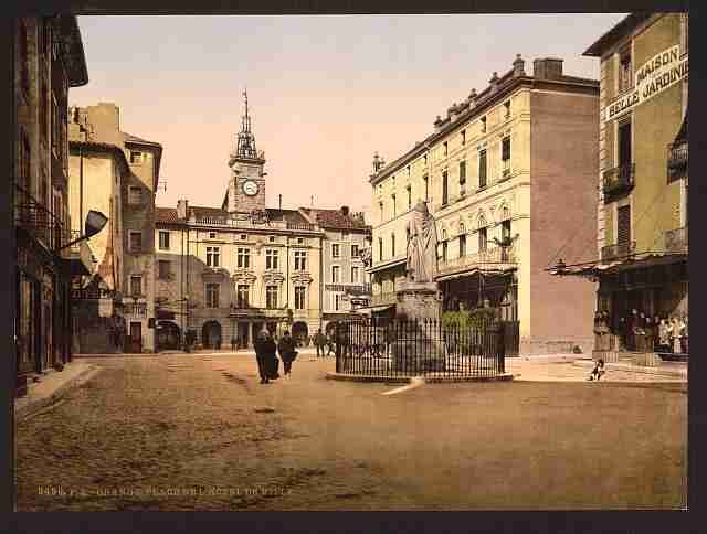Vintage Hotel de ville place Orange Provence A4 Photo Print