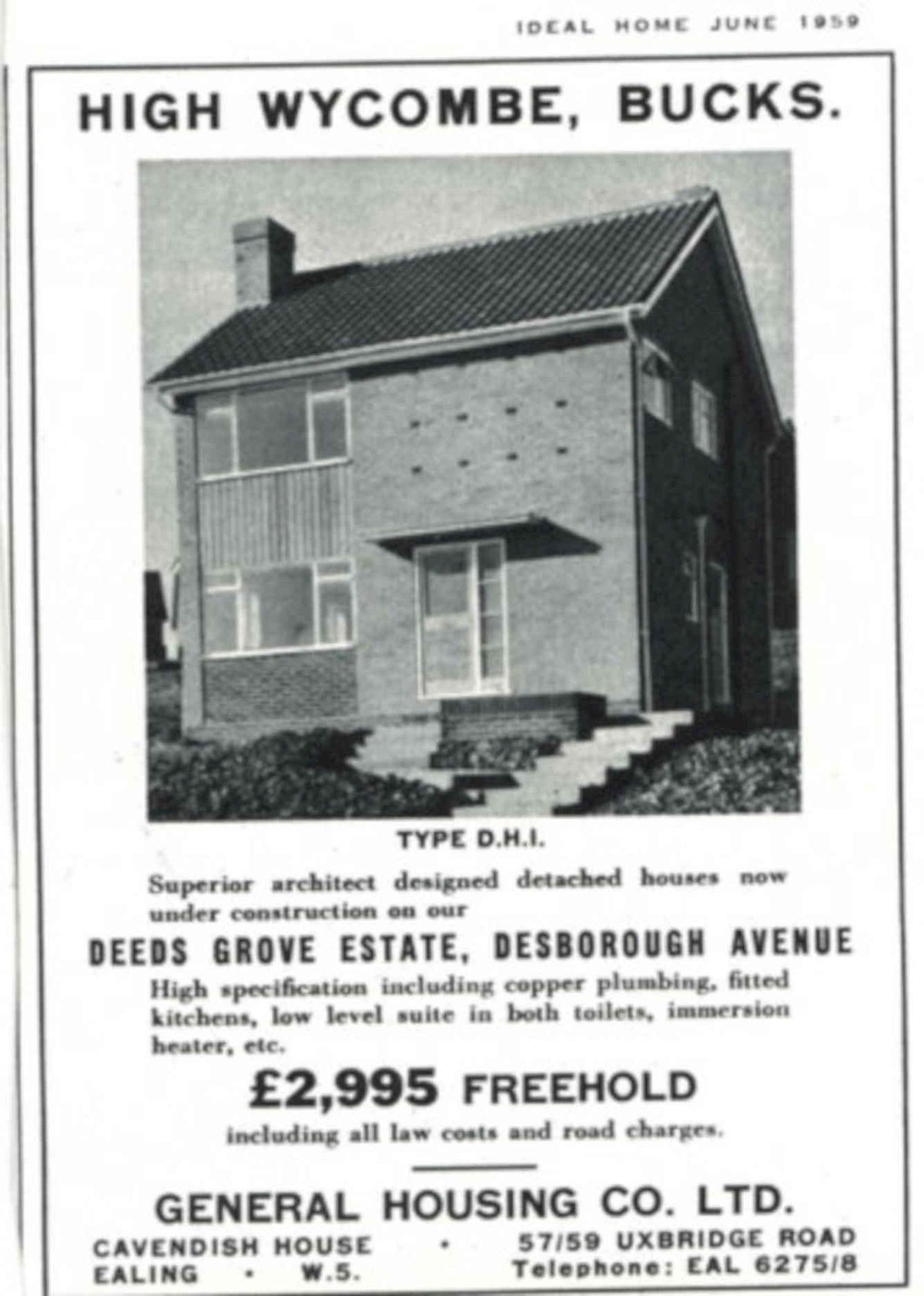 Vintage House Estate 1950s Vintage Retro Advert Poster