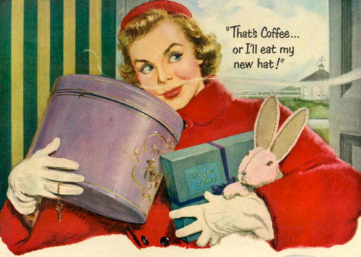 Vintage Housewife Coffee 1950s Vintage Retro Advert Poster