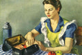 Vintage Housewife Suitcase 1940s Vintage Retro Advert Poster