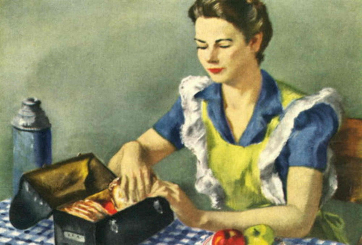 Vintage Housewife Suitcase 1940s Vintage Retro Advert Poster