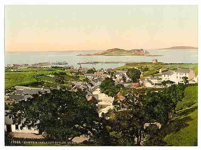 Vintage Howth and Irelands Eye County Dublin A4 Photo Print