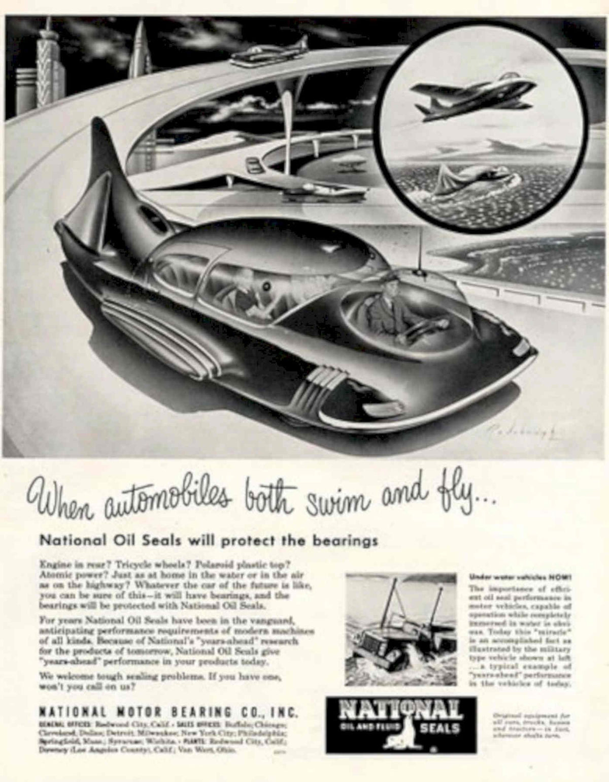 Vintage Hybrid Auto 1950s Vintage Retro Advert Poster