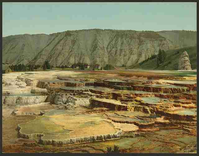 Vintage Hymen Terrace I Yellowstone National Park A4 Photo Print
