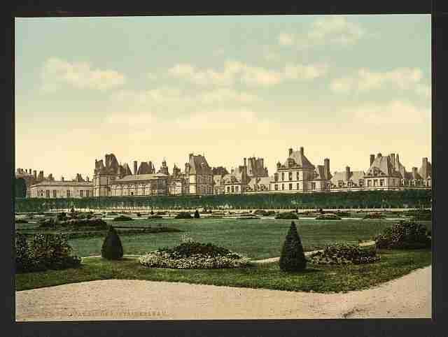 Vintage In the park Fontainebleau Palace A4 Photo Print