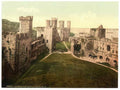 Vintage Interior Looking East Carnarvon Castle Ie Caernarfon Wales A4 Photo Print