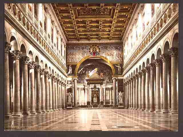 Vintage Interior of St Pauls Rome A4 Photo Print
