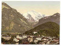 Vintage Interlaken with Jungfrau II Bernese Oberland A4 Photo Print