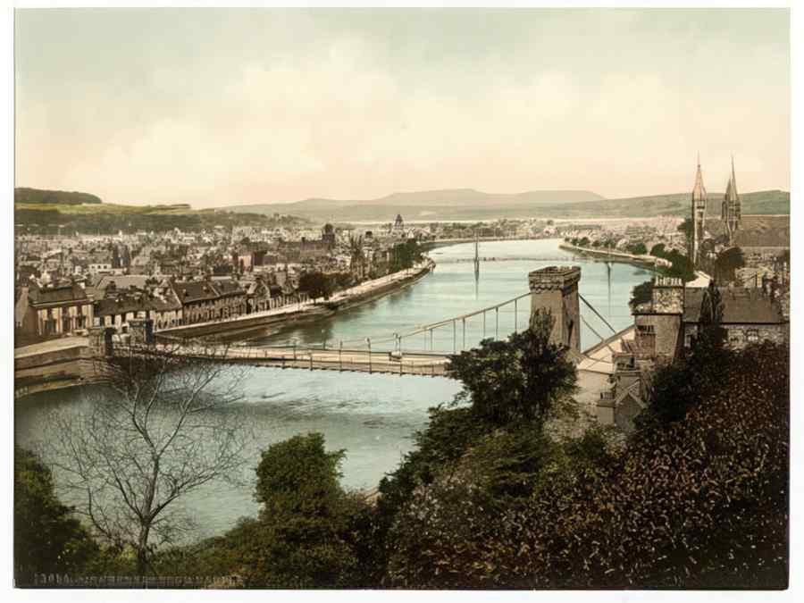 Vintage Inverness From Castle Scotland A4 Photo Print