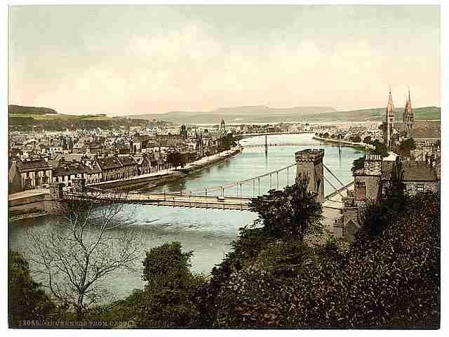 Vintage Inverness from castle A4 Photo Print