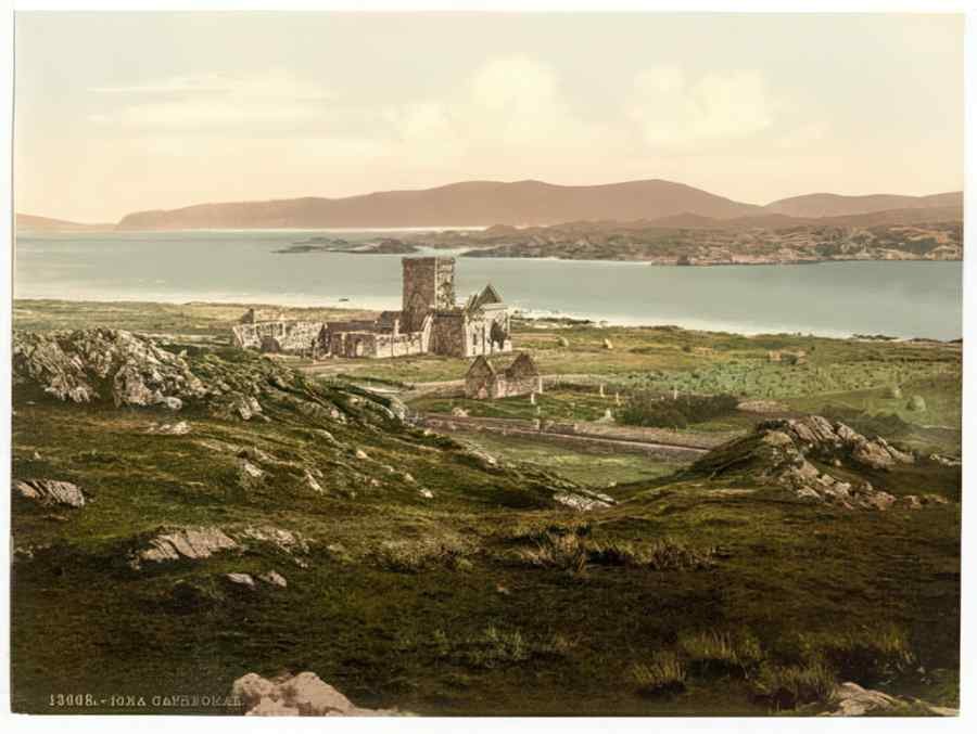 Vintage Iona Cathedral Abbey Iona Scotland A4 Photo Print