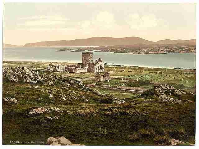 Vintage Iona Cathedral Abbey Iona A4 Photo Print