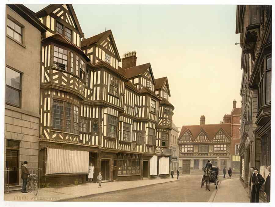 Vintage Irelands Mansion Shrewsbury England A4 Photo Print