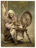 Vintage Irish Spinner And Spinning Wheel County Galway Ireland A4 Photo Print