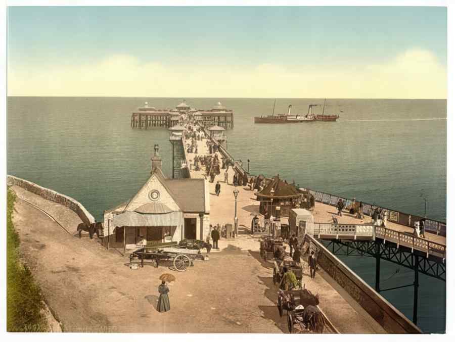 Vintage Iron Pier Llandudno Wales A4 Photo Print