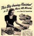 Vintage Ironing Woman 1940s Vintage Retro Advert Poster