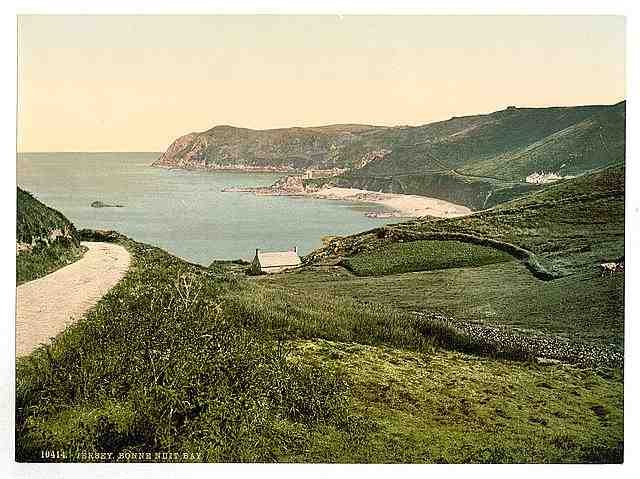 Vintage Jersey Bonne Nuit Bay Channel Islands A4 Photo Print