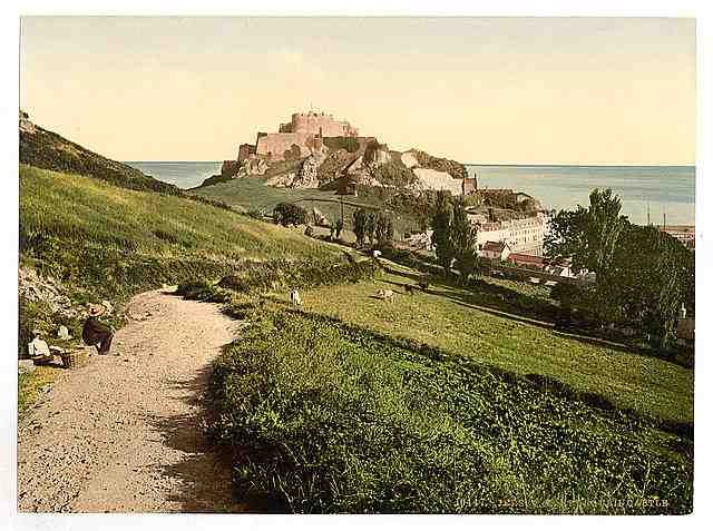Vintage Jersey Mont Orgueil Castle Channel Island A4 Photo Print
