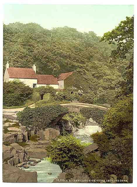 Vintage Jesmond Dene II old mill Newcastle on Tyne A4 Photo Print