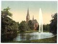 Vintage Johanna Park and Lutheran church Leipsig Saxony A4 Photo Print