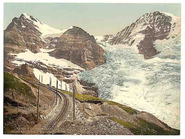 Vintage Jungfrau Eiger and Monch Bernese Oberland A4 Photo Print