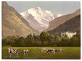 Vintage Jungfrau and Jungfraublick Hote A4 Photo Print