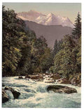 Vintage Jungfrau and Lutschine II Bernese Oberland A4 Photo Print