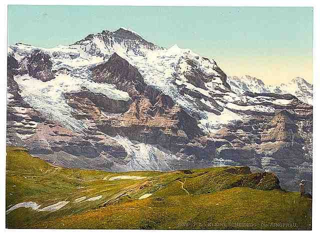 Vintage Jungfrau and Scheidegg II Bernese Oberland A4 Photo Print