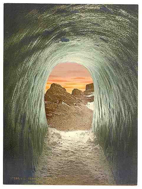 Vintage Jungfrau railroad Eigerhohle Bernese Oberland A4 Photo Print