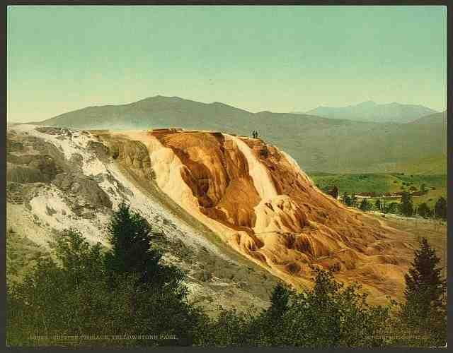Vintage Jupiter Terrace Yellowstone Park A4 Photo Print