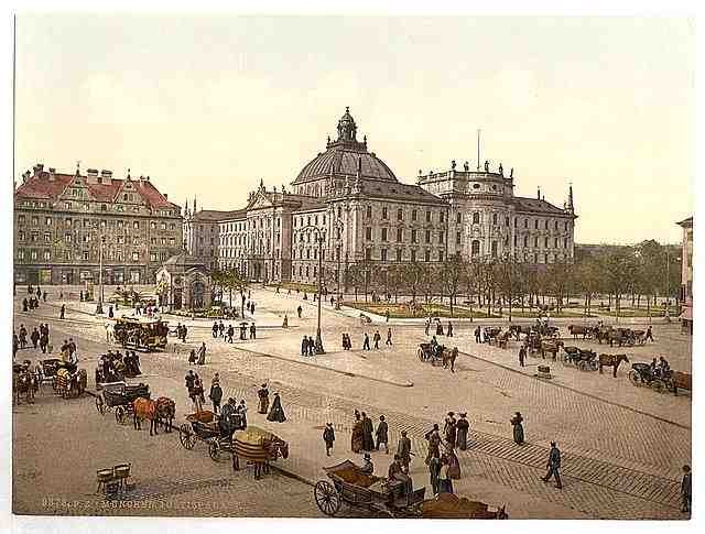 Vintage Justisplatz Munich Bavaria A4 Photo Print