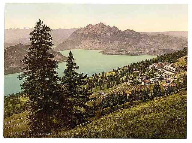 Vintage Kaltbad and Pilatus Rigi A4 Photo Print