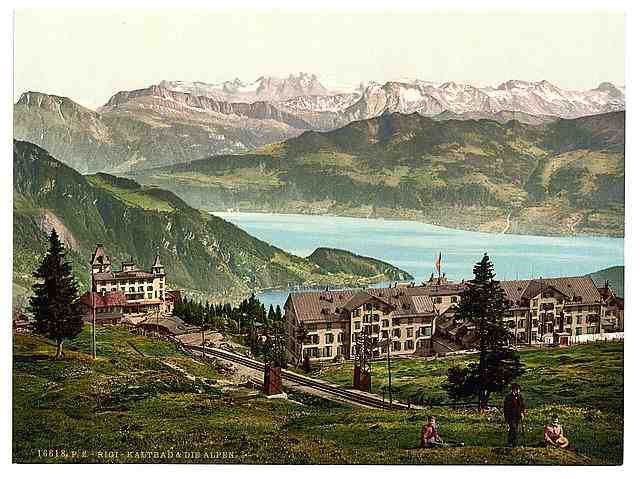 Vintage Kaltbad and the Alps Rigi A4 Photo Print