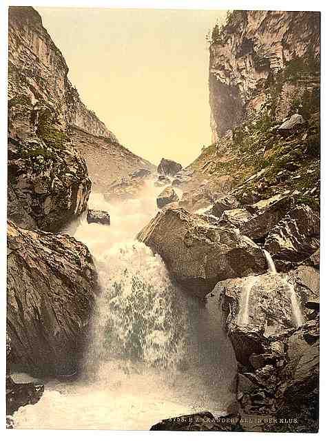 Vintage Kander fall at Klus Bernese Oberland A4 Photo Print