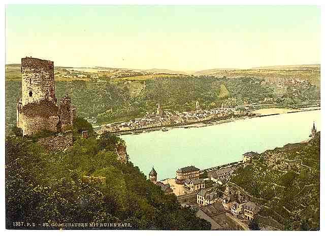 Vintage Katz Castle Goarshausen the Rhine A4 Photo Print