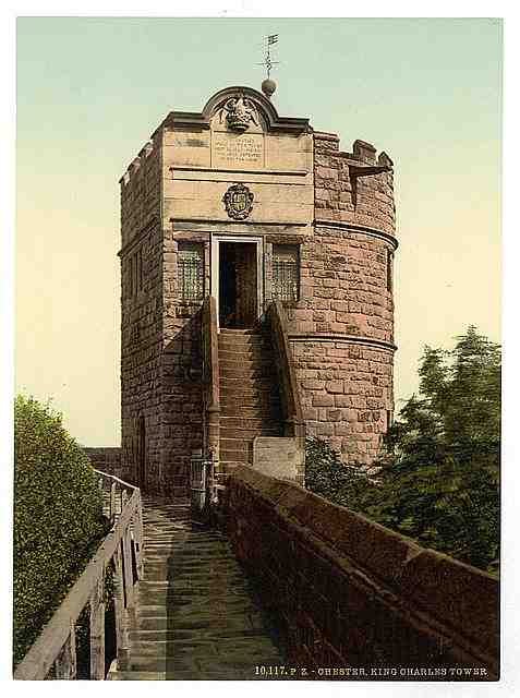 Vintage King Charles Tower Chester A4 Photo Print