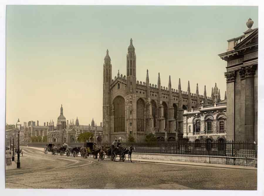 Vintage Kings College Cambridge England A4 Photo Print
